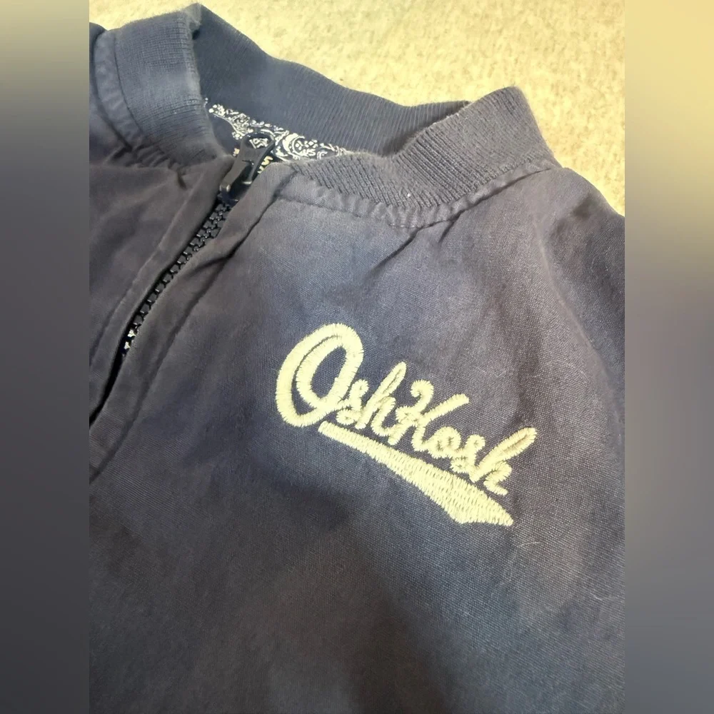 OshKosh B’gosh Baby‎ Boy Navy Poplin Logo Bomber Jacket 18M 👶🧥